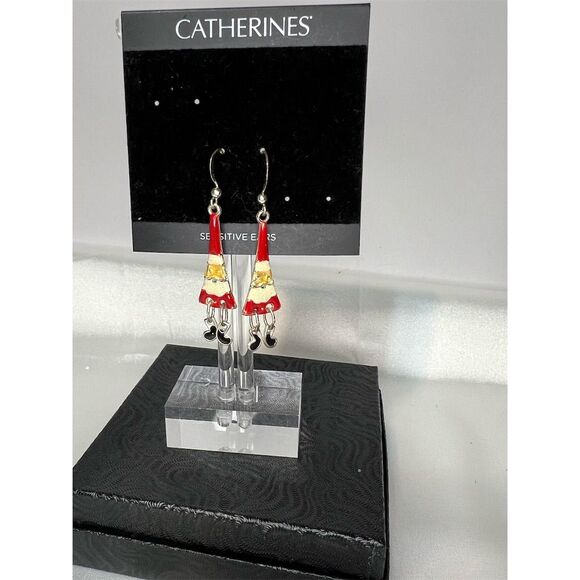 CATHERINES Charming Christmas Gnome Drop Earrings Festive Holiday Jewelry - Picture 3 of 7
